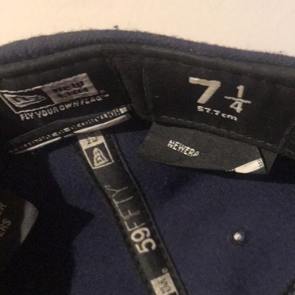 Game Worn Tampa Bay alternate powder blue and yellow MLB hat SZ 7 and 1 quarter - Picture 4 of 4